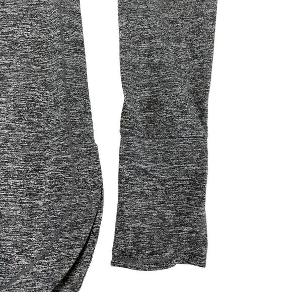 Athleta Hoodie Womens Medium Gray Space Dye Slit Long Sleeve Drawstring Pullover - Picture 14 of 15